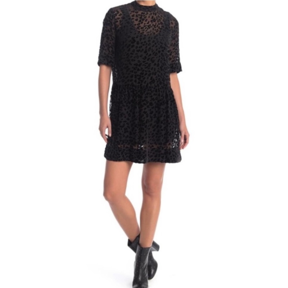 Rag & Bone Gia Leopard Print Silk Blend Mini Dress
Size: S
